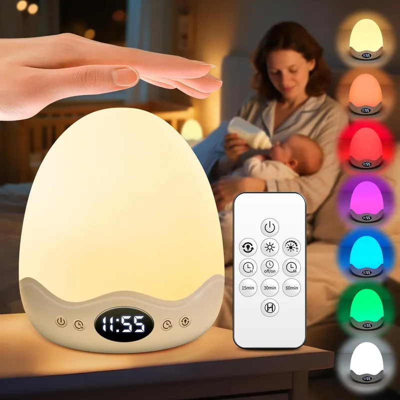 PIKOY Egg Night Light with Clock