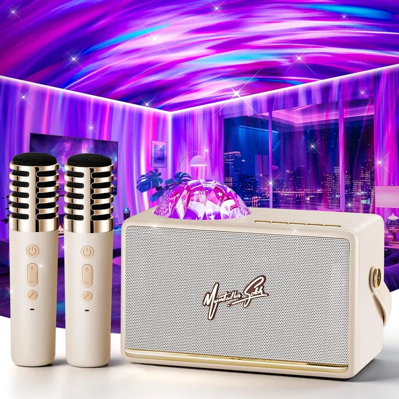 PIKOY Karaoke Machine with Aurora Projector