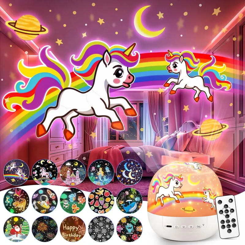 PIKOY Unicorn Night Light Projector
